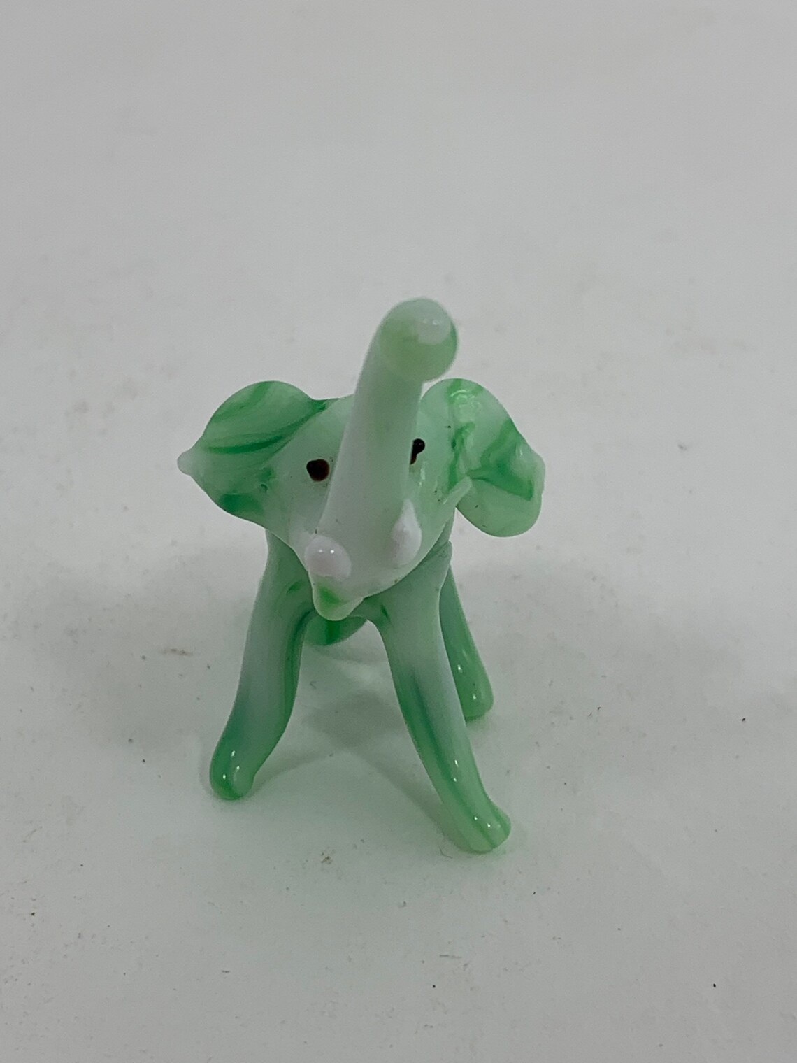 Glass Elephant Figurine Hand Made Blown Glass Elephant Etsy