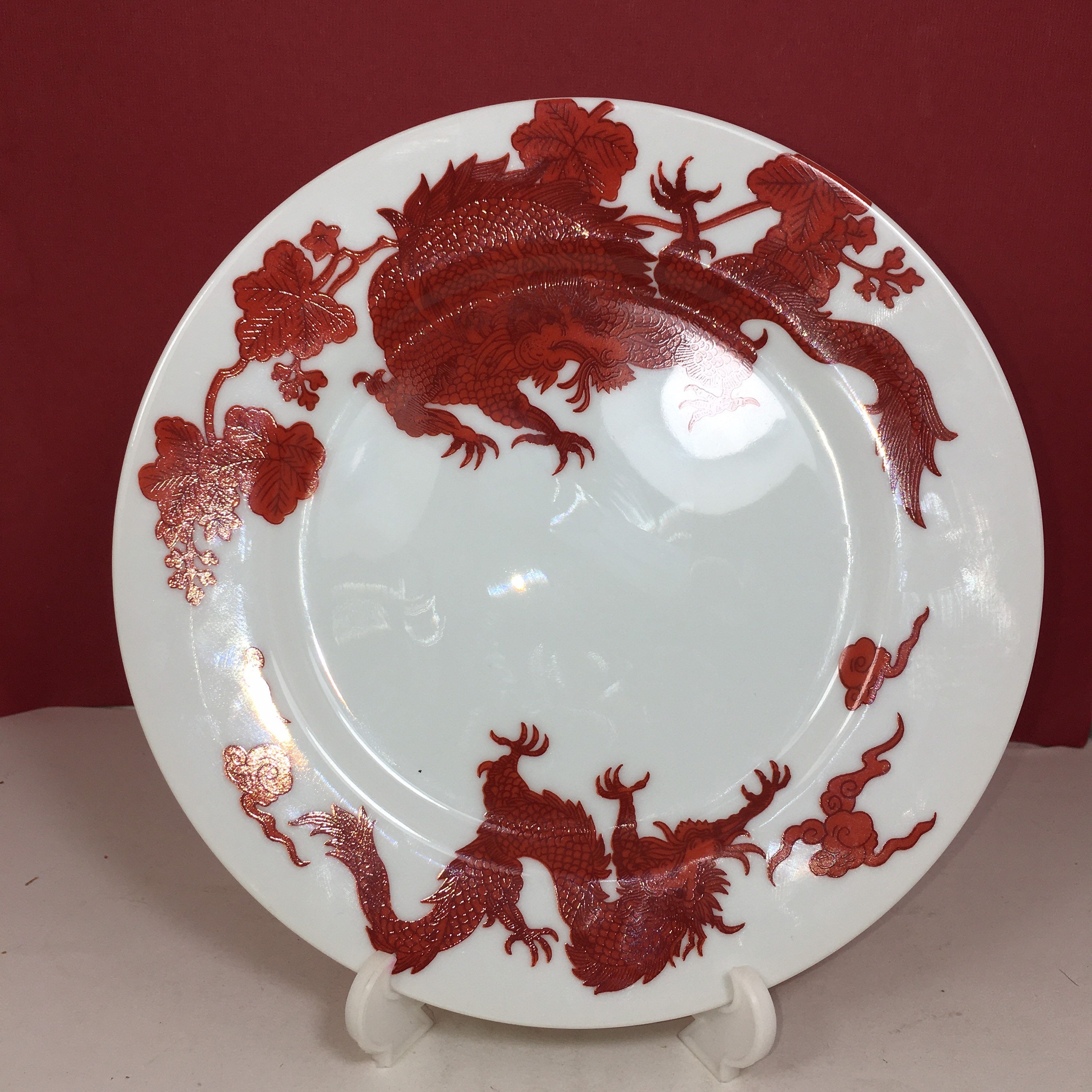 Fitz and Floyd Temple Dragon Dish, Red Dragon 6 1/2 Plate, F&F, F. F. -   India