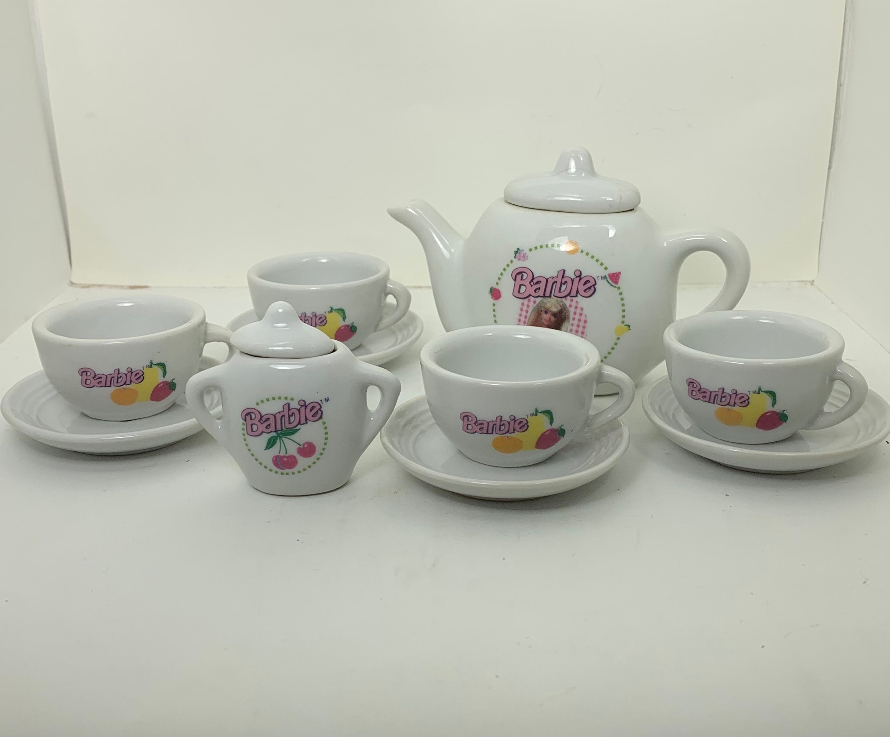 Vintage Barbie Porcelain Tea Set by Chilton Toys 12 piece Etsy