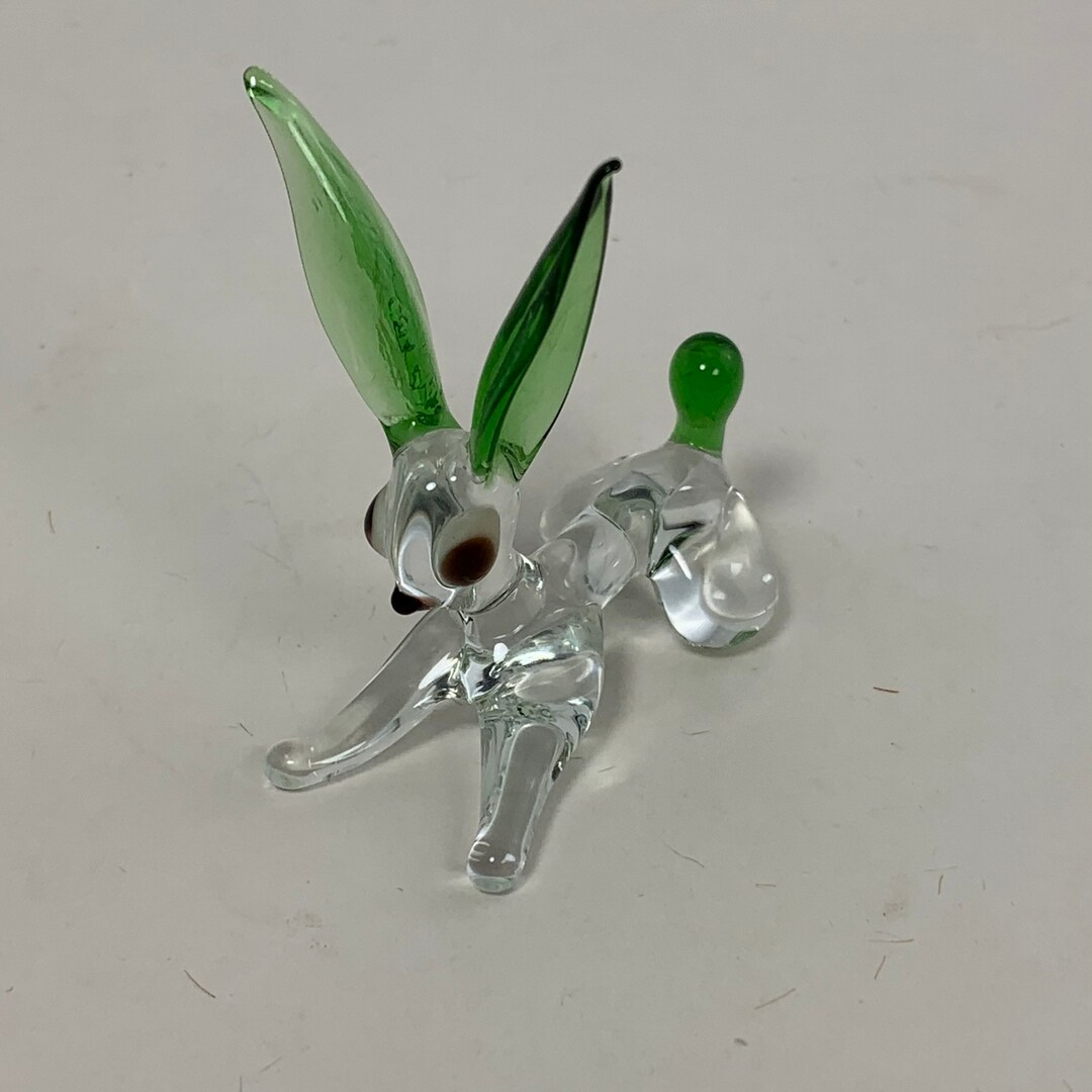 Cut Glass Rabbit Blown Glass Rabbit Art Sculpture Miniature Blown Glass Animals - Etsy
