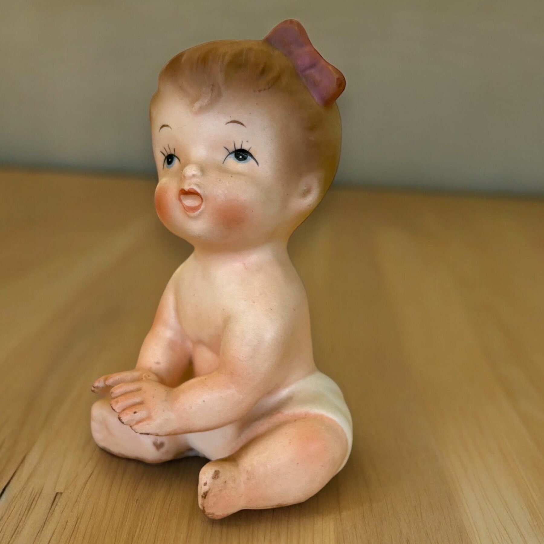 Boîte à Biscuits Bébé En Porcelaine émaillée Blanche - 2 Figurines Vierges Non Peintes 7 Cm - Fait Main