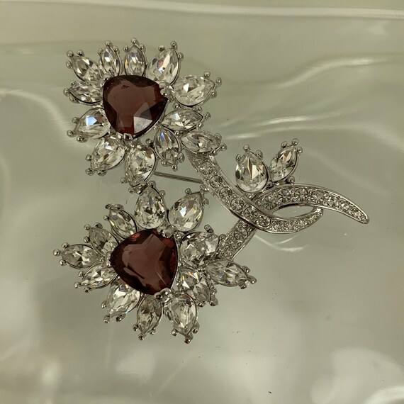 Nolan Miller Rhinestone Bird Brooch