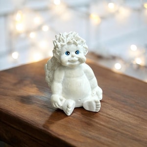Tiny Cherub Figurine, Little White Angel Statue Figurine