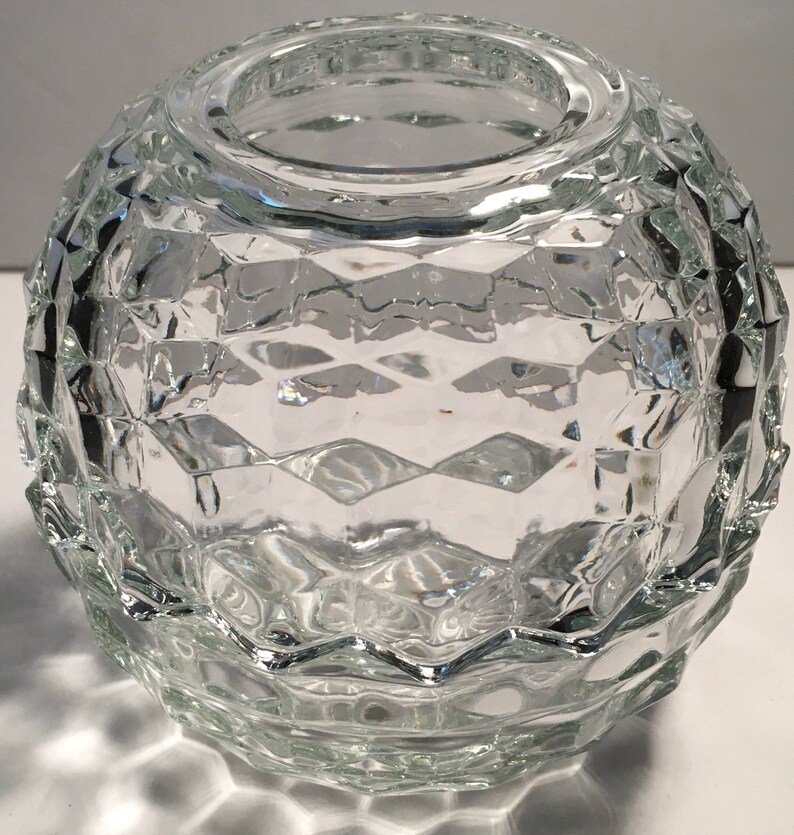 Crystal Rose Bowl Vase Fostoria Rose Bowl Vase Fairy Glass Etsy