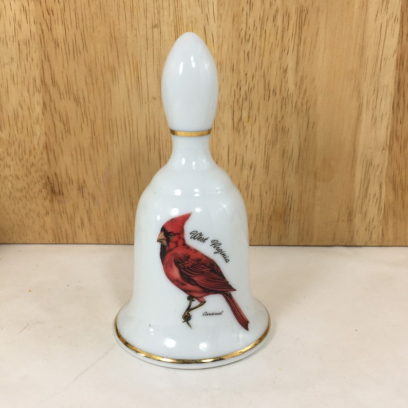 Bell, Hand Bell, Cardinal Hand Bell, Vintage State Souvenir China Bell ...