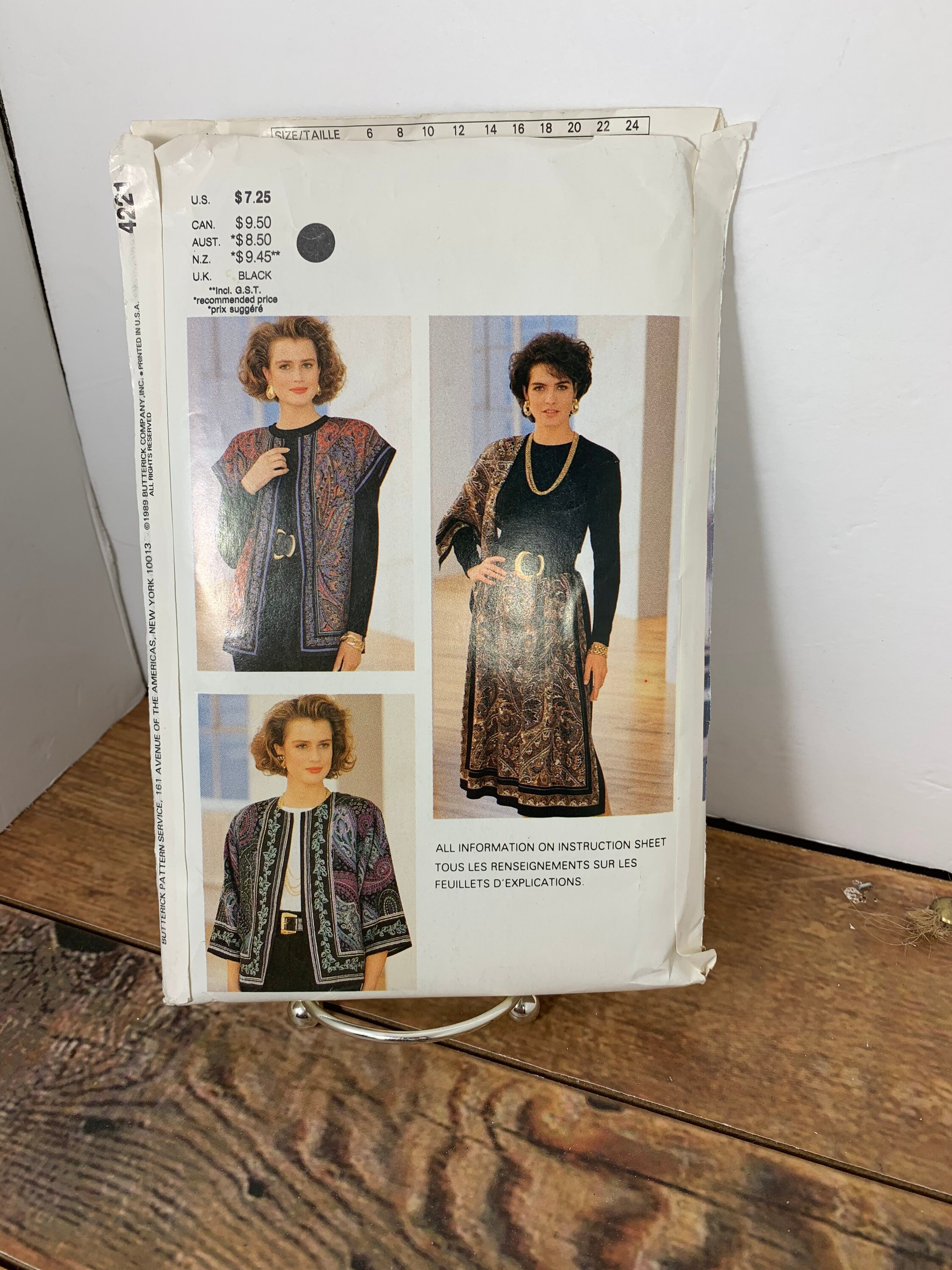 Vintage Sewing Pattern, Dress Pattern Butterick 4221 - Skirt Pattern ...