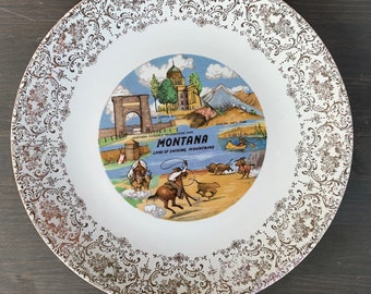 Placa vintage del estado de Montana, placa de exhibición de recuerdo de Montana, placa decorativa para pared
