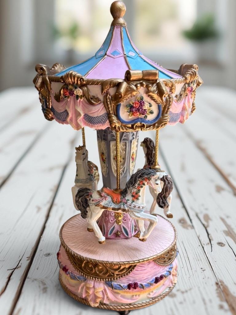 Vintage Figurine Music Box - Etsy