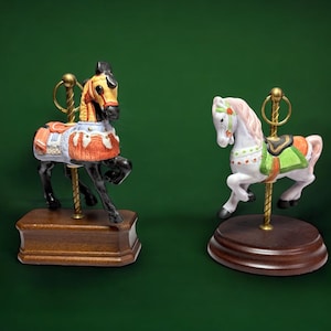 Vintage Miniature Carousel Horse by Flambro, Simson Carousel Horse Figurine, Carousel Horse Gifts