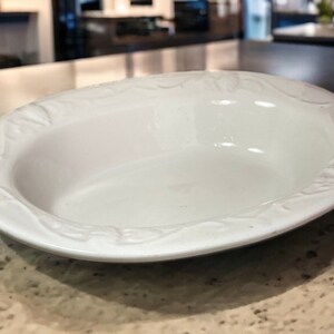 White Ironstone Bowl, Vintage  RC Ironstone White Vegetable Bowl Grape Decor USA