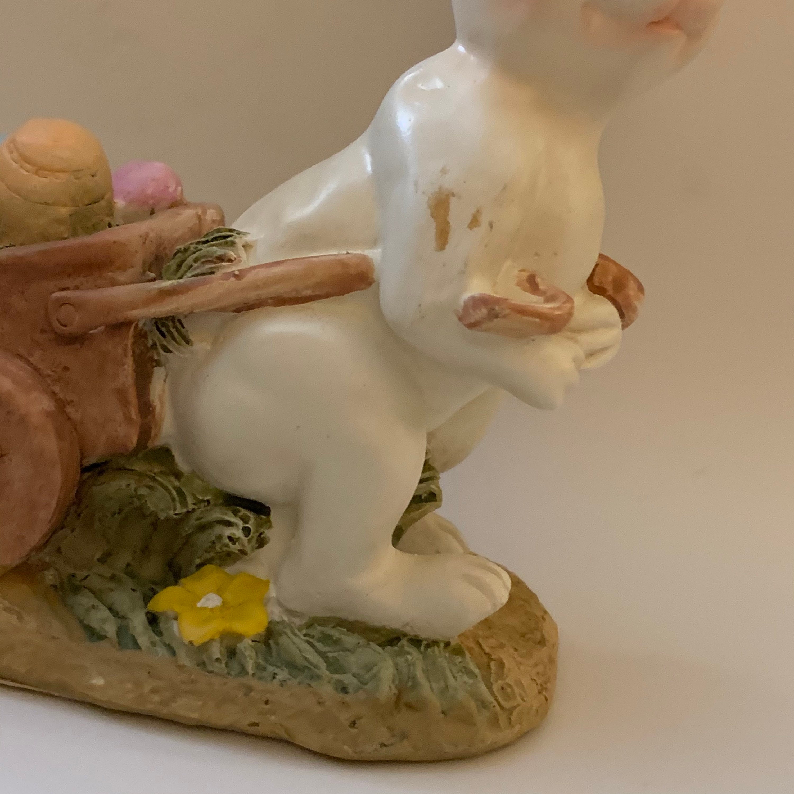 black and white rabbit figurine