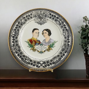 King George VI Queen Elizabeth Commemorative Dominion of Canada Plate by Royal Winton, Canada Visit 1939
