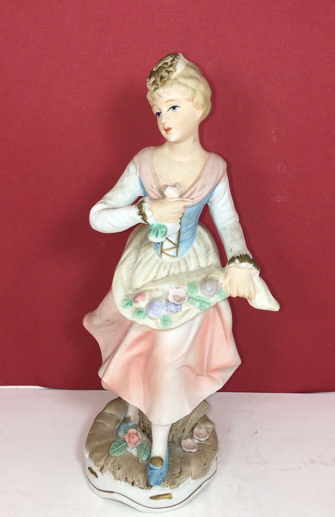 Ardco Porcelain Figurine Man and Woman Picking Flowers Vintage Etsy
