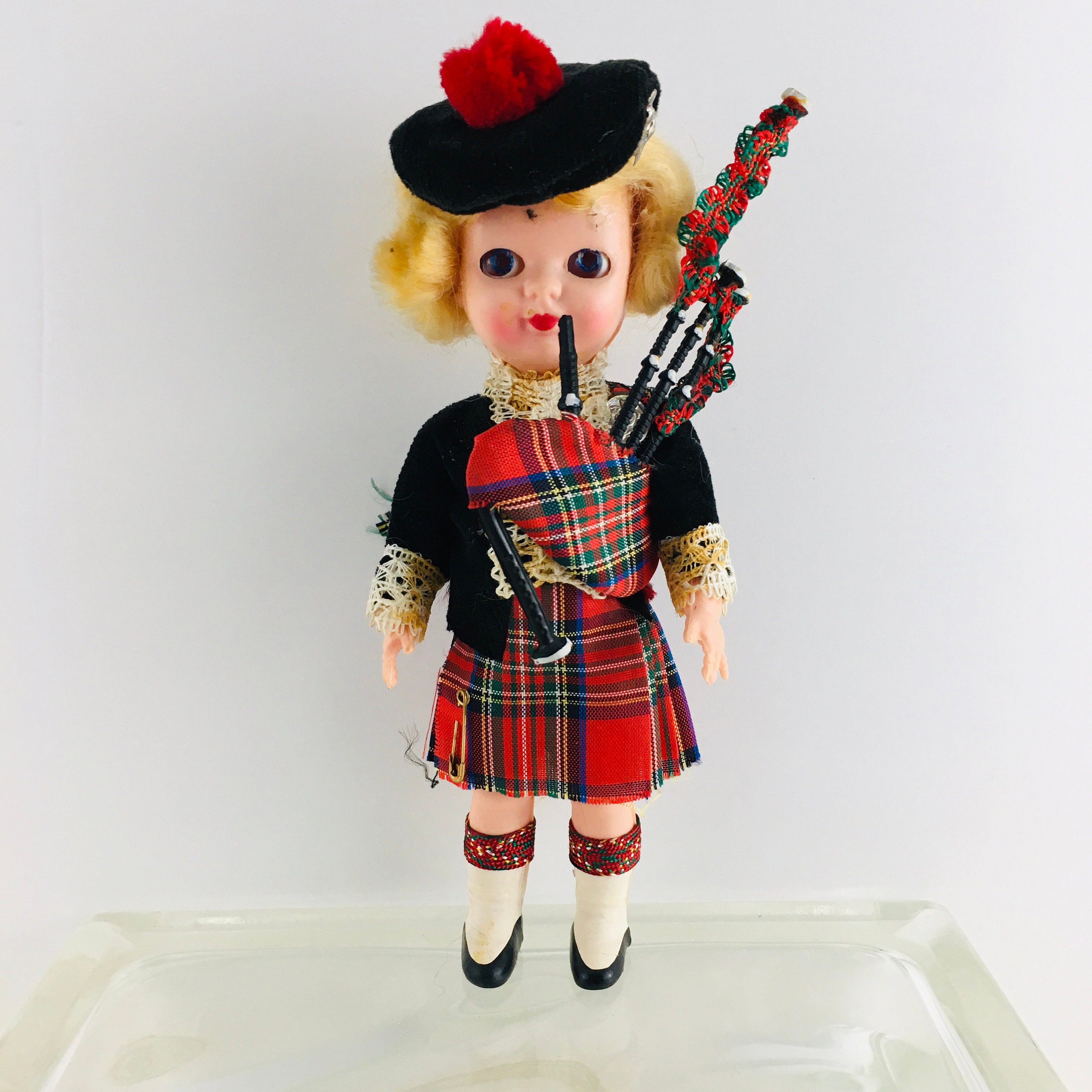Scottish Souvenir Doll with Bagpipe Traditional Dressed Etsy