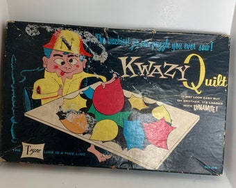 Vintage Jigsaw Puzzle Game, Brain Teaser, Kwazy Quilt