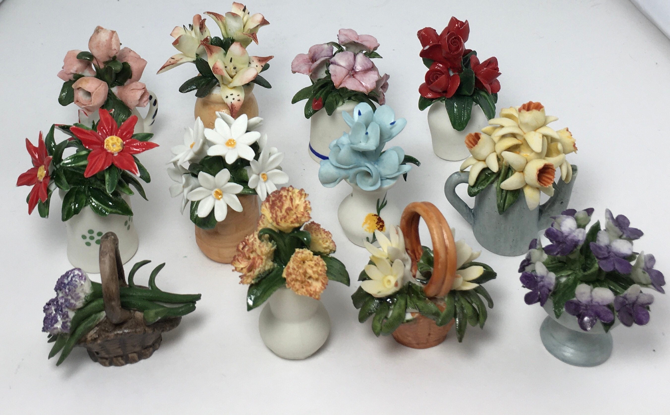 Miniature Violet Bouquet Franklin Mint Flowers Of The Year Etsy