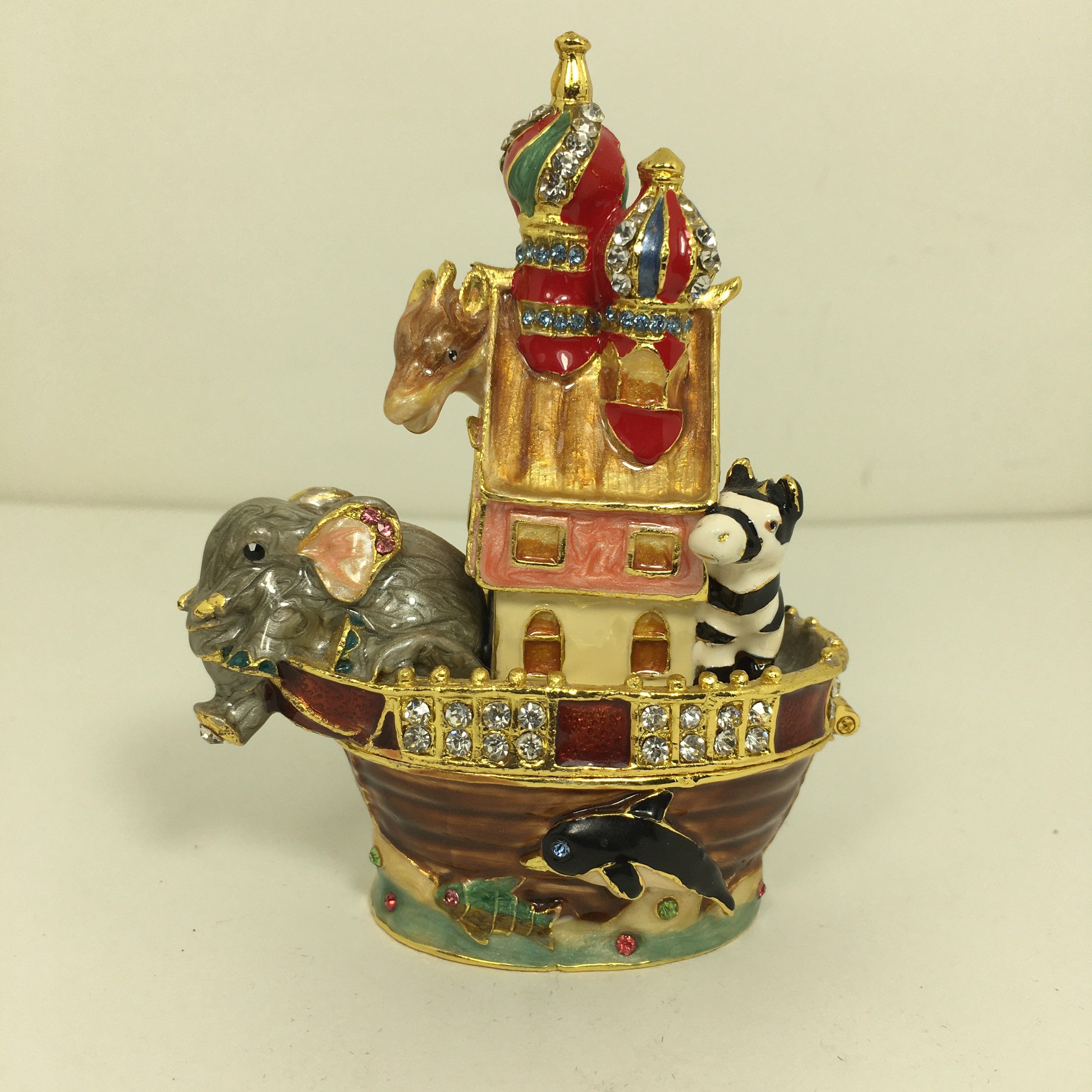 Noahs Ark Jeweled Trinket Box Etsy