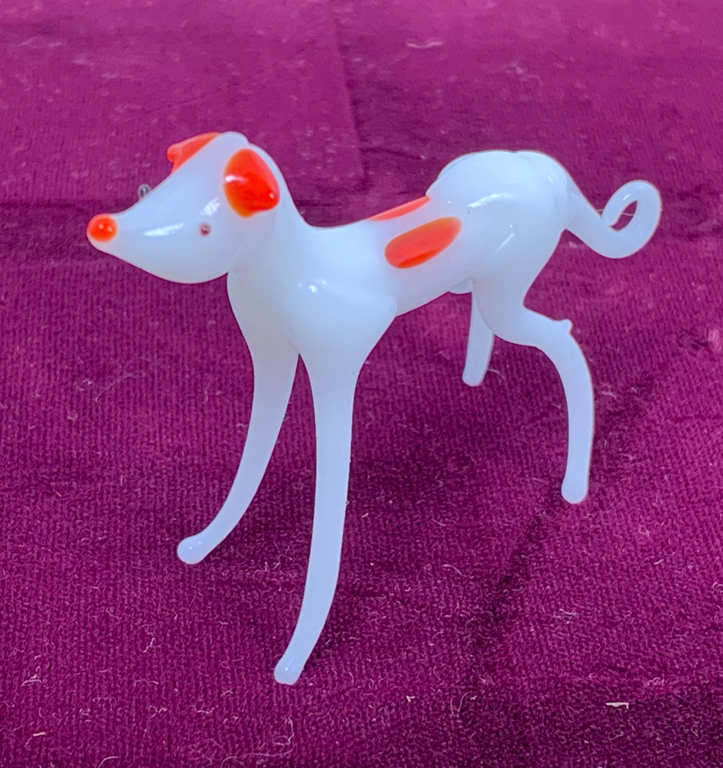 Greyhound Dog Miniature Glass Figurine Miniature Glass Etsy