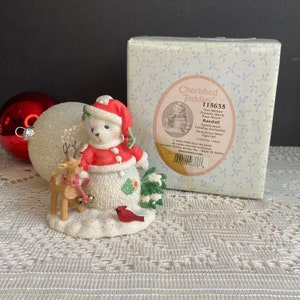 CHERISHED TEDDIES Randall - Let Winter Friends Warm Your Heart - Snowbear/ Deer Figurine Teddy Bear Figurine #115635 - Enesco @ 2003