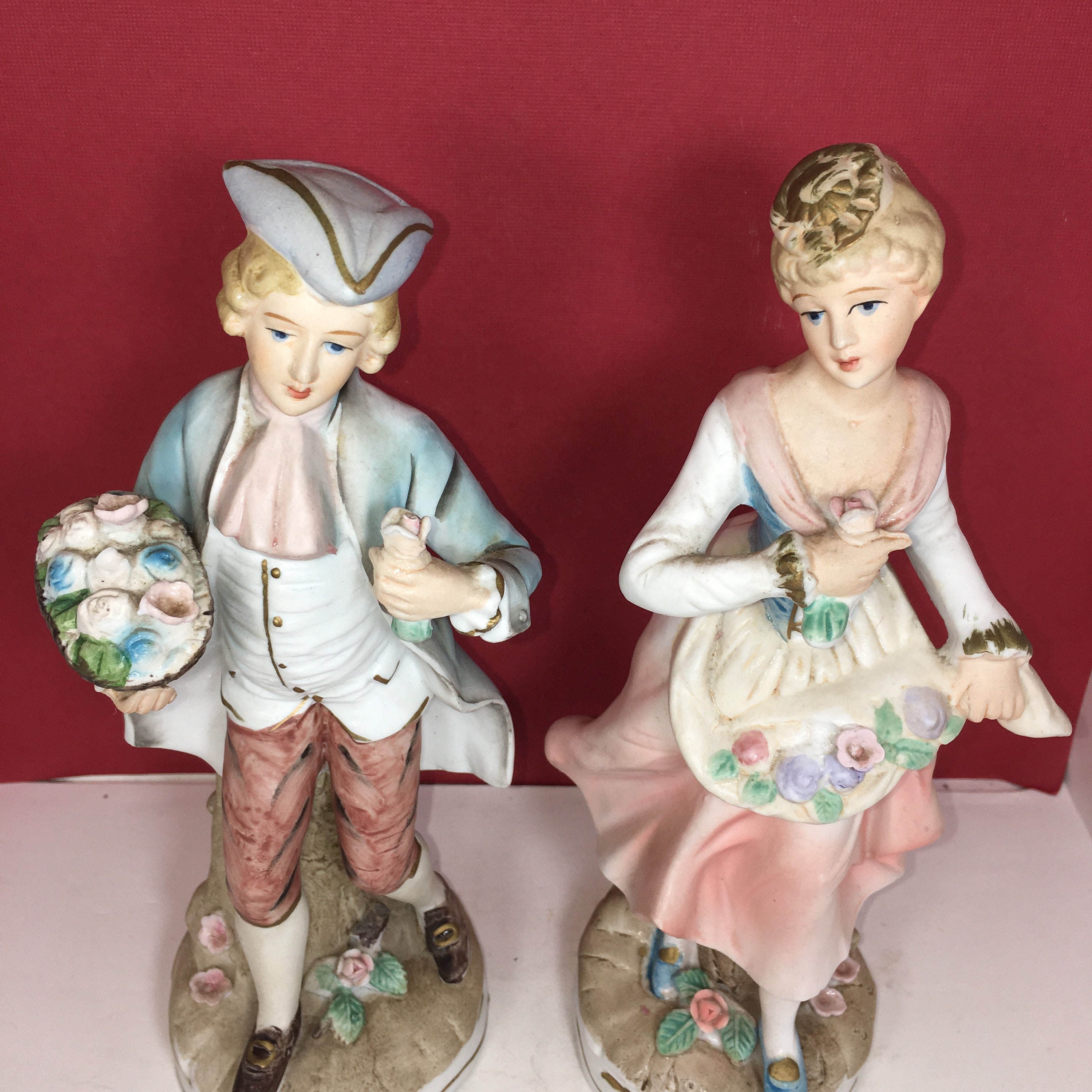 Ardco Porcelain Figurine Vintage Set Man and Woman Picking Etsy