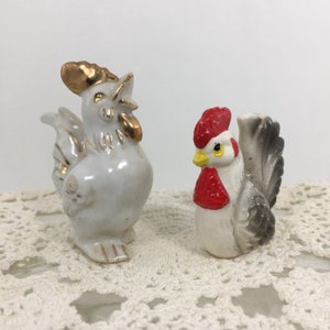 Vintage Rooster Chicken Figurines
