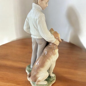 Lladro MY LOYAL FRIEND Dog Figurine #6902, Boy With Dog, Labrador Retriever Figure image 4
