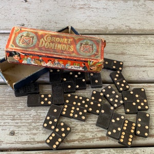 Vintage Coronet Dominoes Set de 28 The Embossing Company