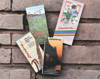 Vintage Louisiana State Road Maps 1980 - 1994