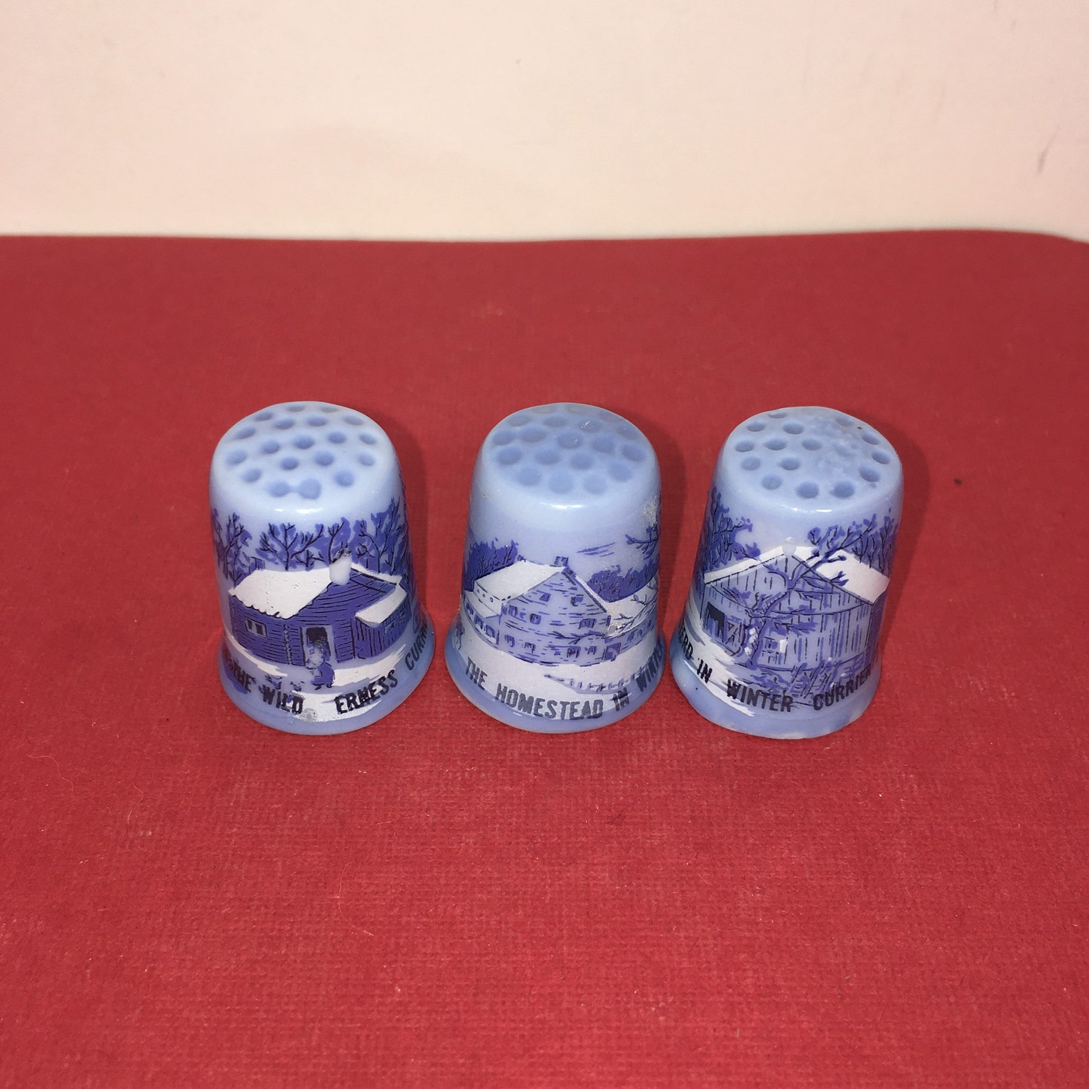 Vintage Thimble Set of Five Decorative Thimbles Etsy