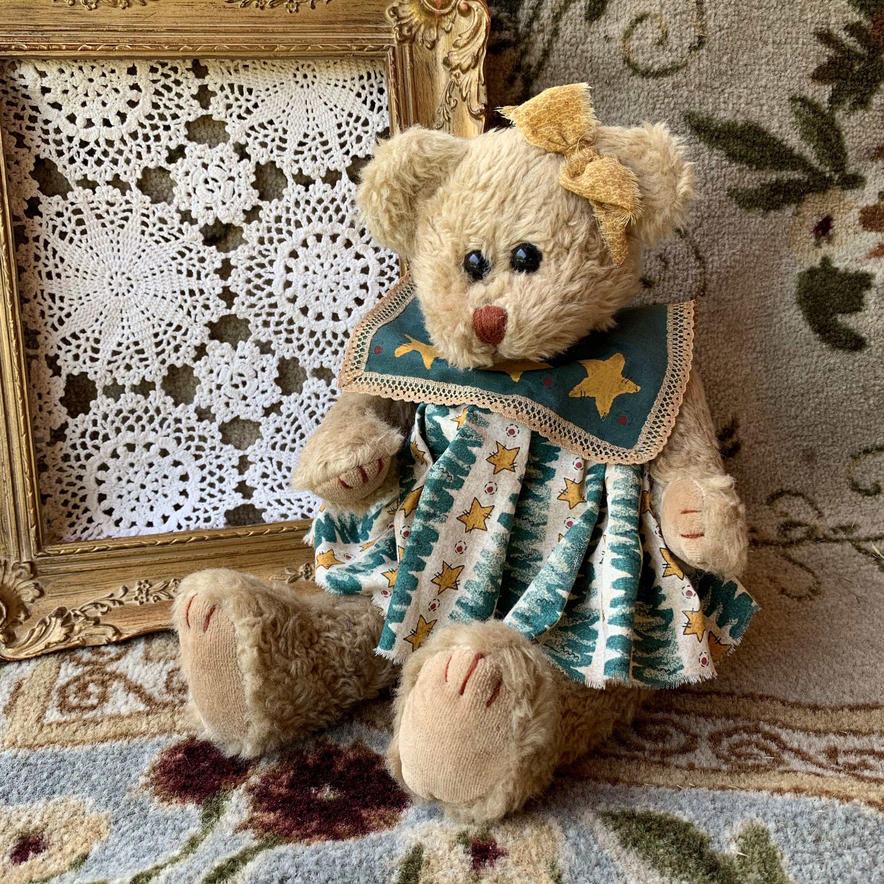 Vintage Brown Teddy Bear With Jointed Limbs and Plush Stuffed Body - Etsy