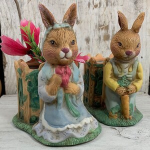 Vintage Bunny Rabbit Figurine Planter, Rabbit Candy Dish, Your Choice