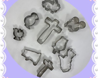 Vintage Metal Cookie Cutters, Biscuit Cutters