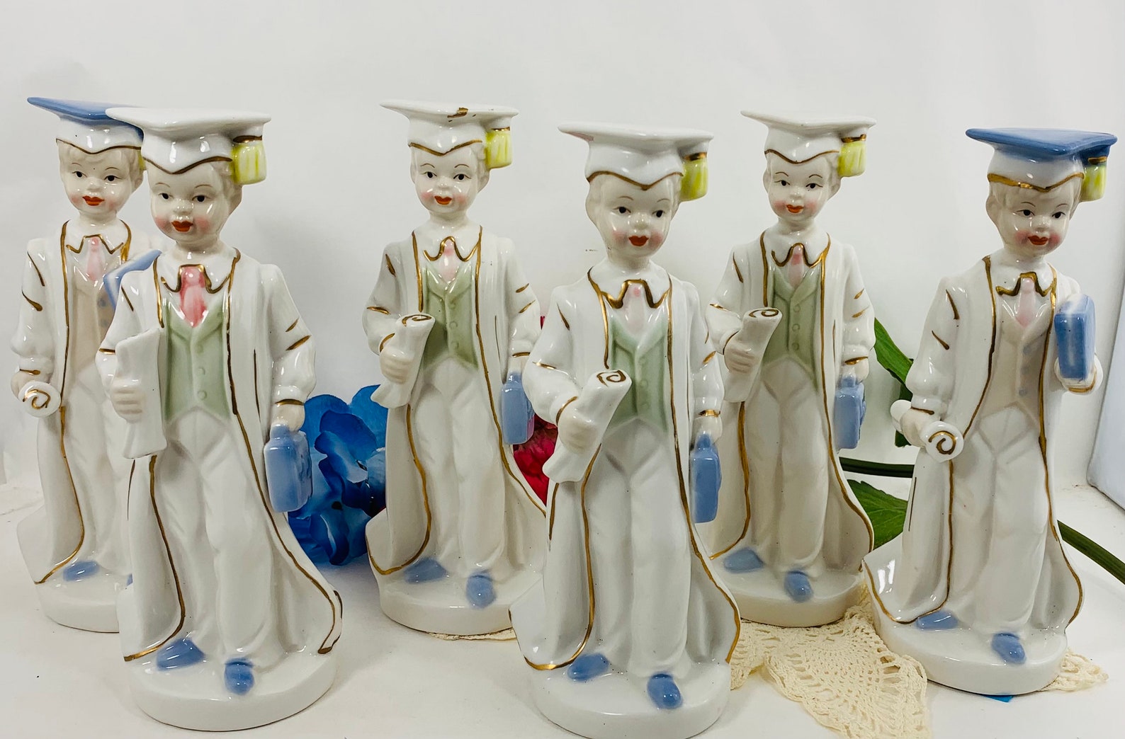 Graduation Figurine Boy Porcelain Graduation Gift Ks Etsy