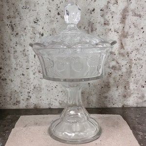 Glass Compote Candy Dish on Pedestal