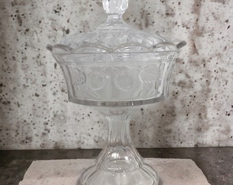 Glass Compote Candy Dish on Pedestal