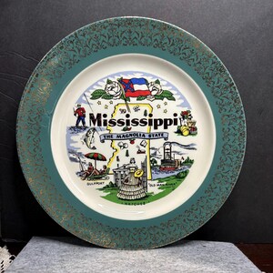Mississippi Souvenir Plate Homer Laughlin Magnolia State