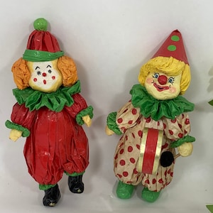 Paper Mache Clowns, Paper Clowns, Clown Figurines