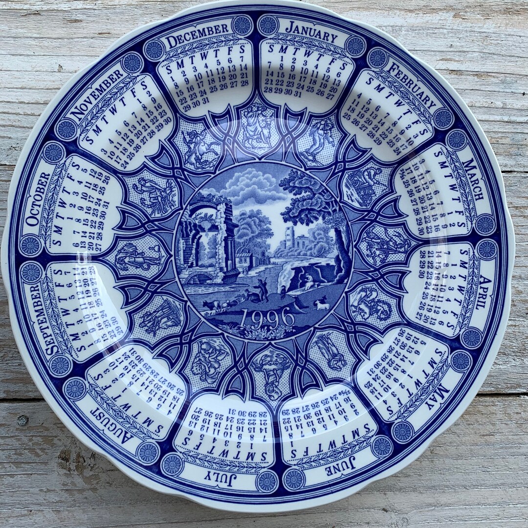Vintage Spode Blue Room Calendar Plate 1996 Blue Italian Etsy