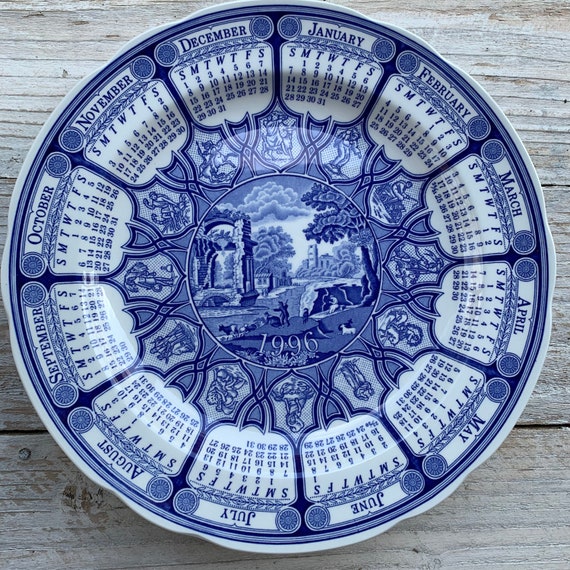 Vintage Spode Blue Room Calendar Plate 1996 Blue Italian - Etsy