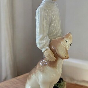 Lladro MY LOYAL FRIEND Dog Figurine #6902, Boy With Dog, Labrador Retriever Figure image 5
