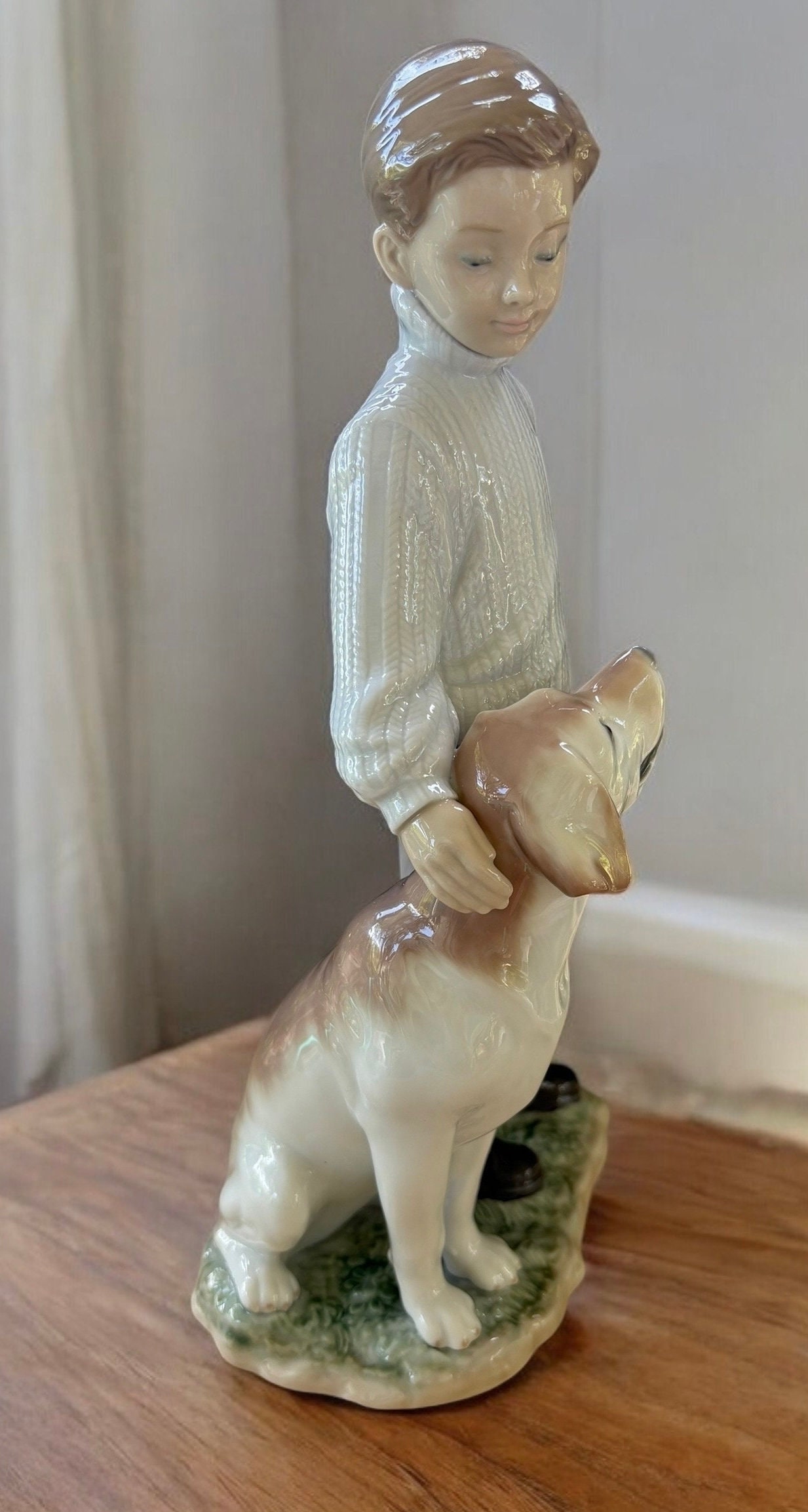 Lladro MY LOYAL FRIEND Dog Figurine #6902, Boy With Dog, Labrador