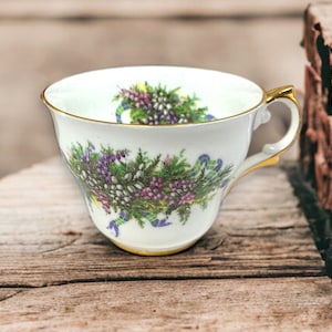 Regency China Tea Cup, Heather Tea Cup by Regency China, Vintage Holiday Tea Cup