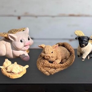 Vintage Pig Figurines - Etsy