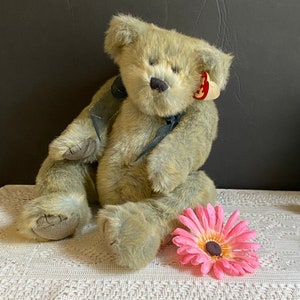 Vintage Ty Teddy Bear, Ty Classics Plush Stuffed   Grey Teddy Bear Belvedere 1999