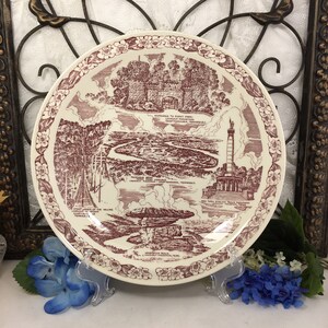 Tennessee Souvenir Plate by Vernon Kilns, Vintage MidCentury Lookout Mountain Collectible Plate