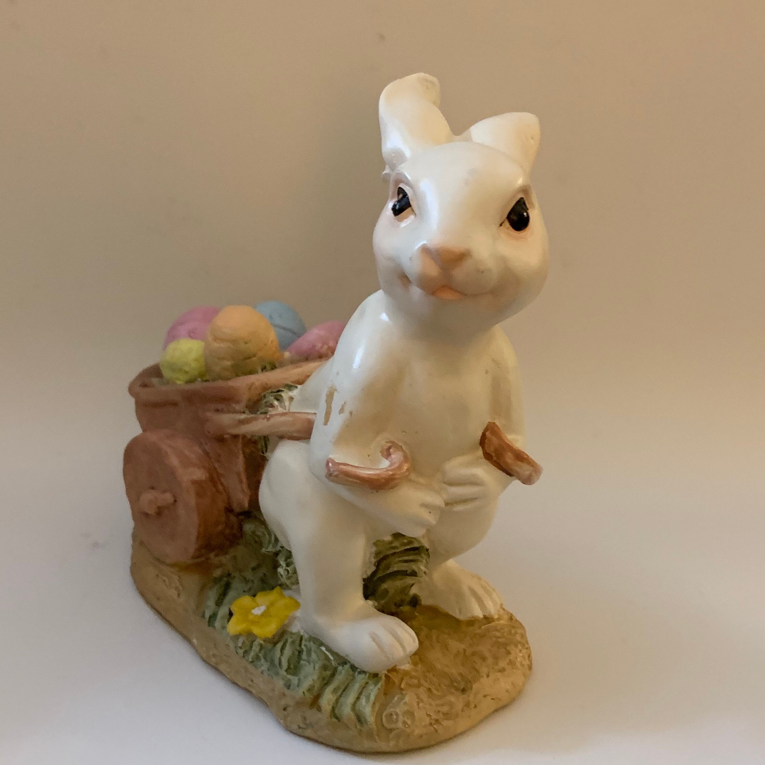 black and white rabbit figurine