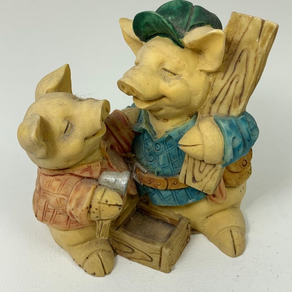 Vintage PIGSVILLE 1392 Mr. Fix It Pig Figurine 1994 Etsy