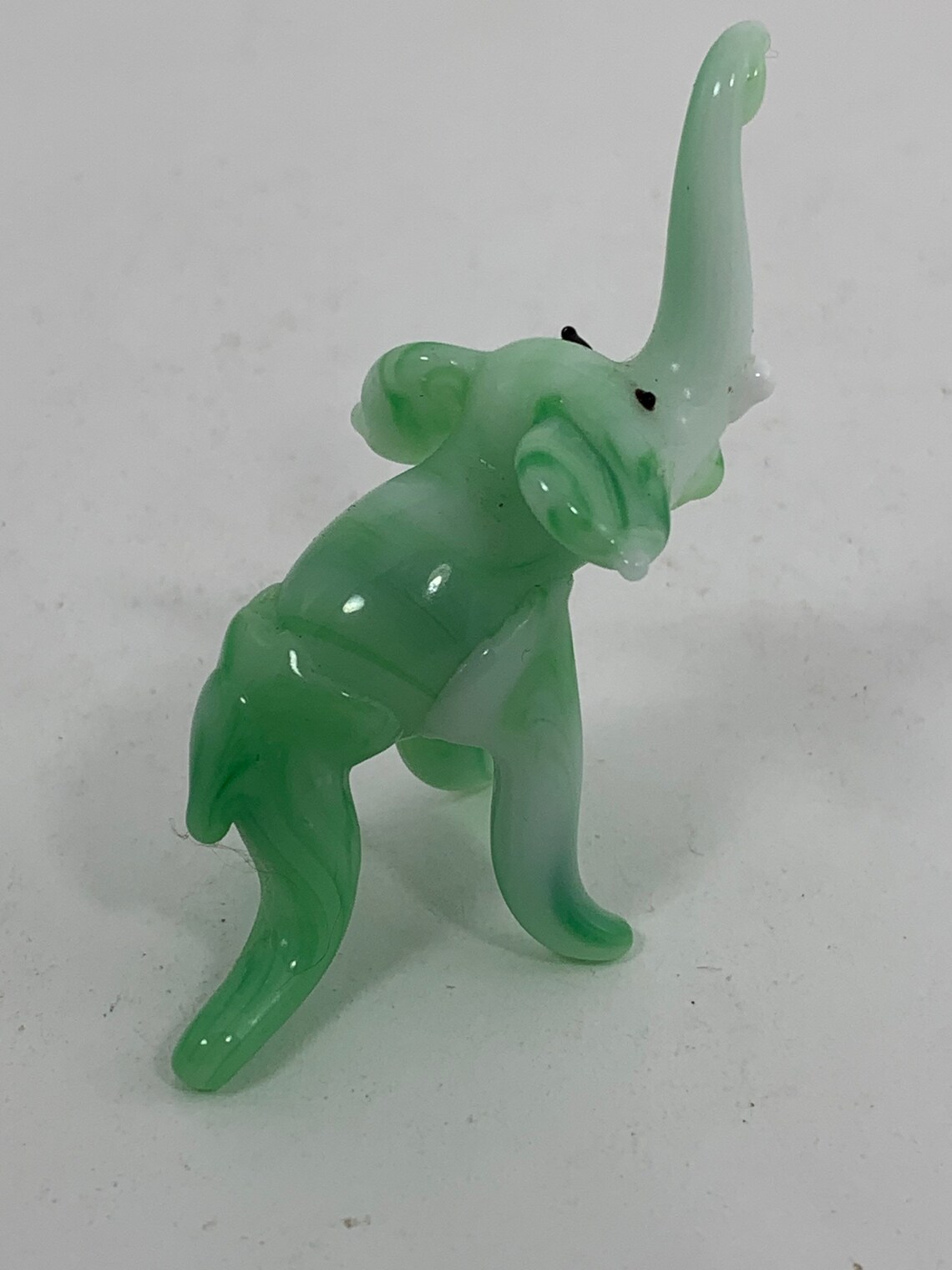 Glass Elephant Figurine Hand Made Blown Glass Elephant Etsy