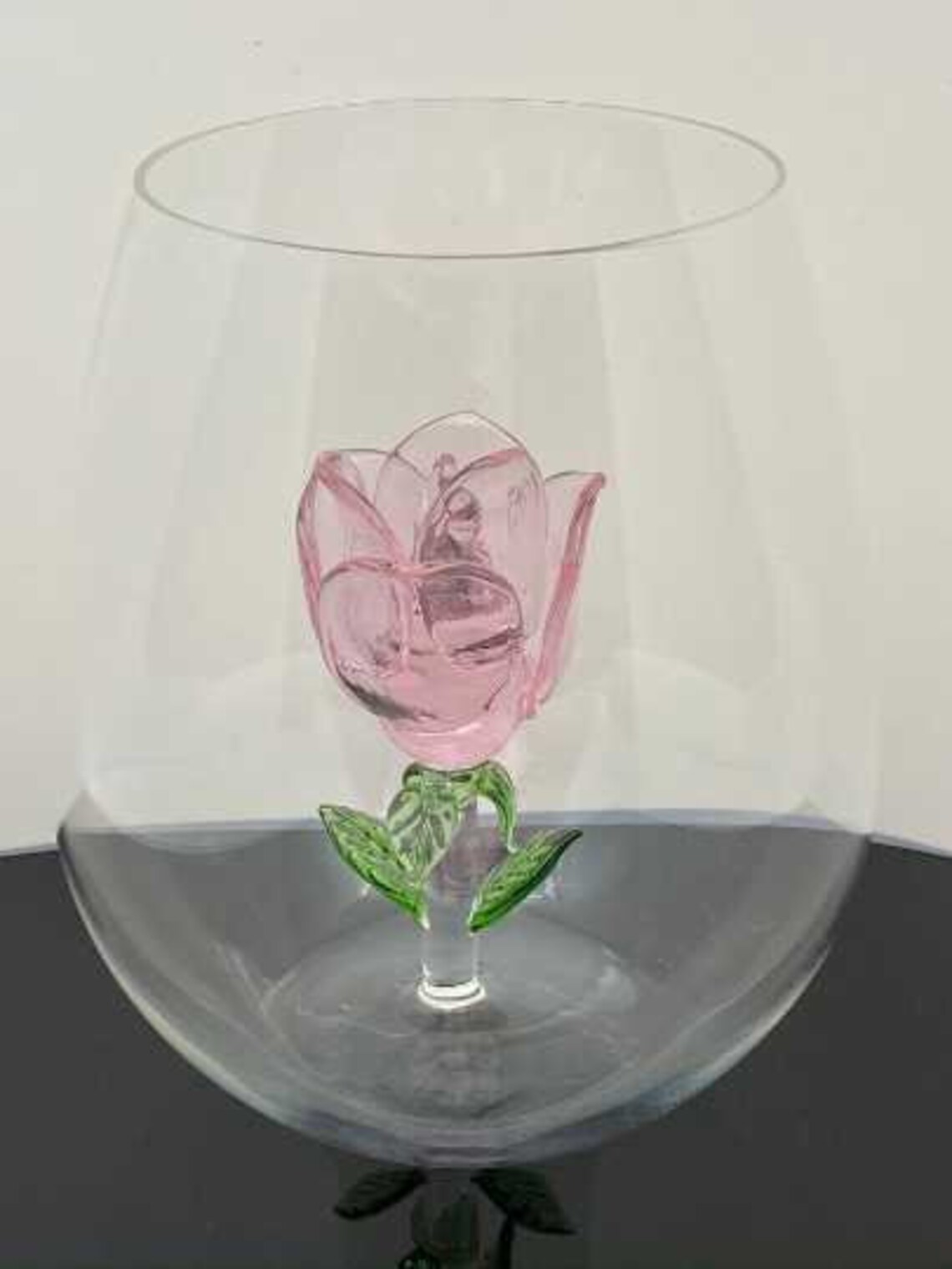 The Stemless Rose Wine Glass™ Crystal Featured on Etsy