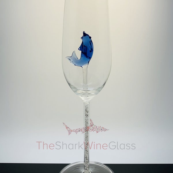 The Dolphin Champagne Flute™ Embellished w Swarovski Crystals in the Stem - Featured On Delish.com